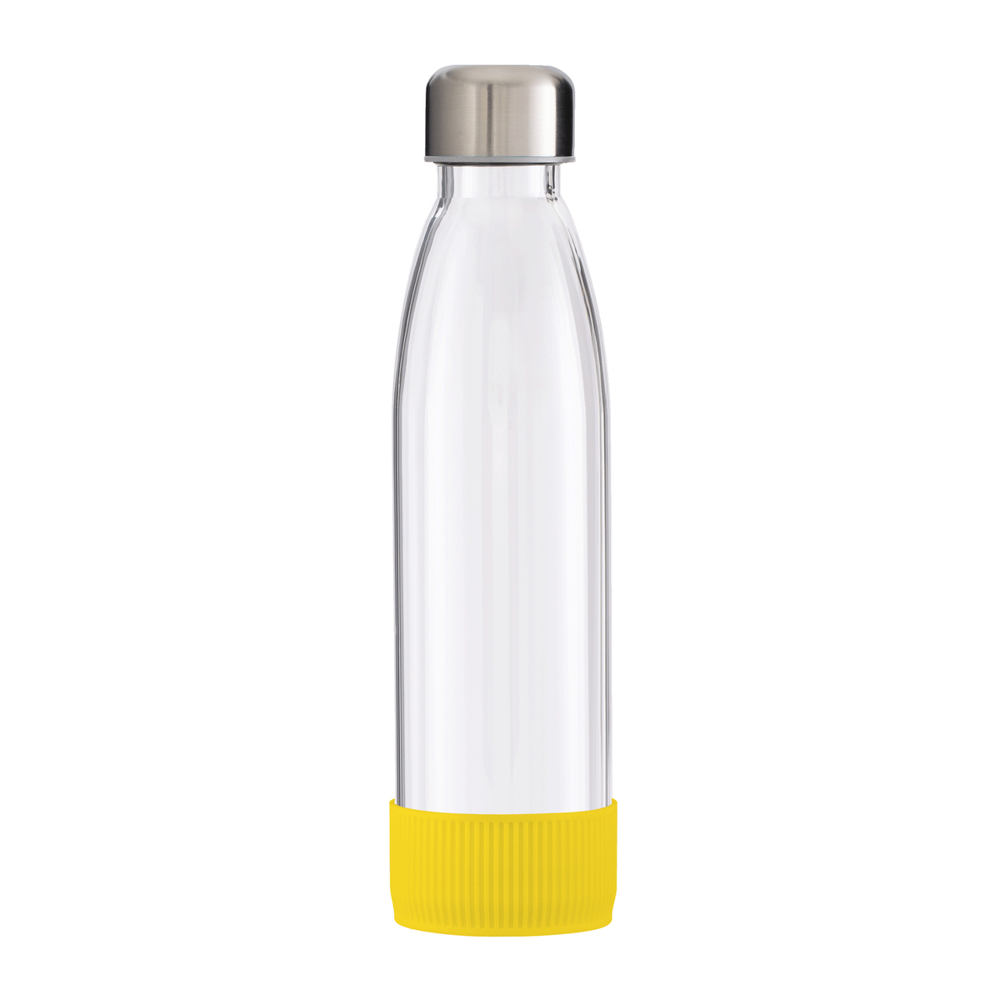 Fles RETUMBLER-myTOULON GLASS - geel, zilver, transparant