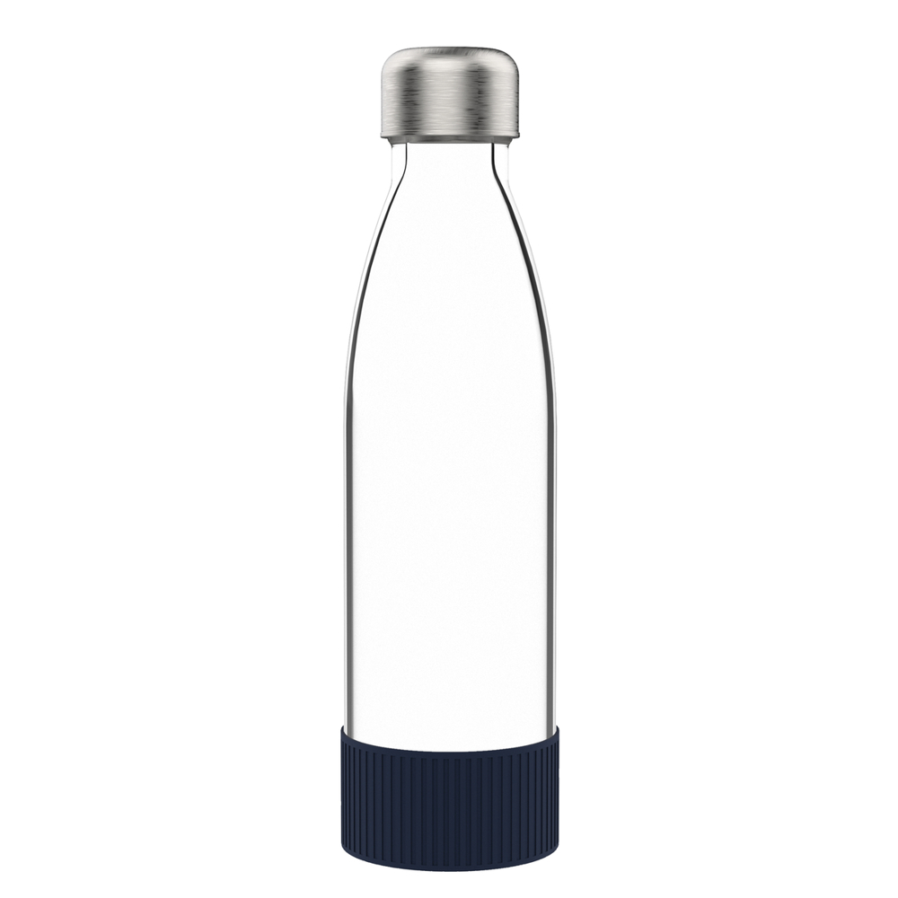Fles RETUMBLER-myTOULON GLASS - zilver, transparant, navy